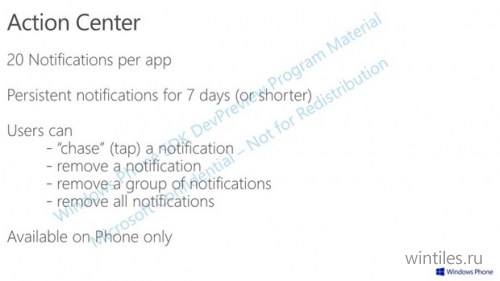 Новые подробности о Центре уведомлений Windows Phone 8.1