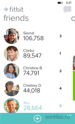 ���������� Fitbit ������ �������� � ������������� Windows Phone 8.1