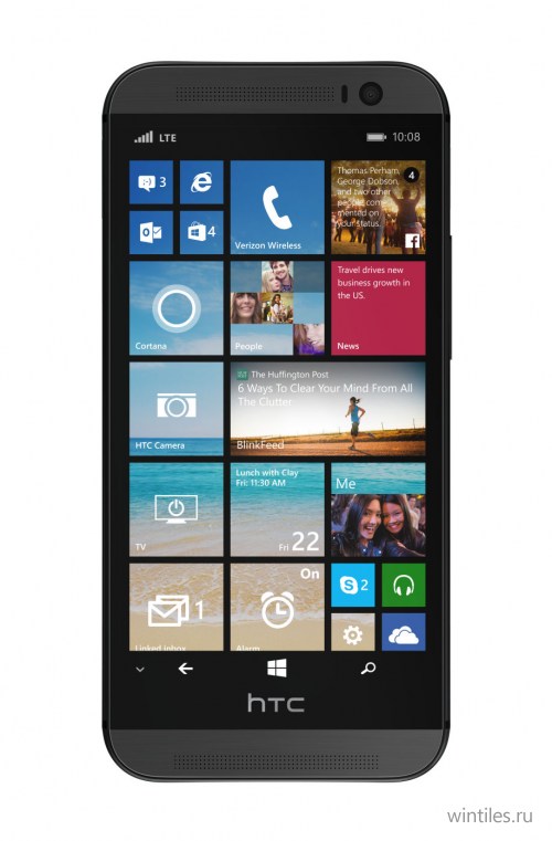 Первый официальный рендер HTC One (M8) с Windows Phone