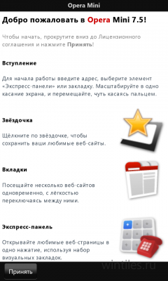 ����-������ Opera Mini ������������ � �������� Windows Phone