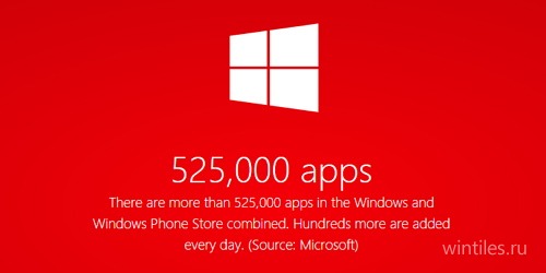 В Магазинах Windows и Windows Phone опубликовано 525 000 приложений