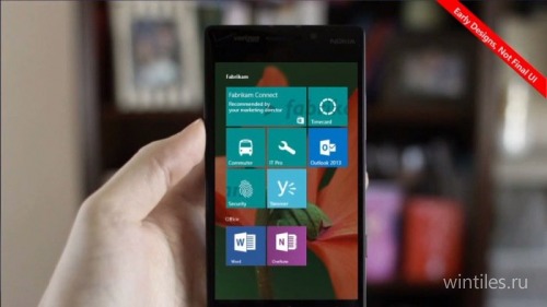 Начальный экран Windows Phone 10 может получить вертикальные плитки